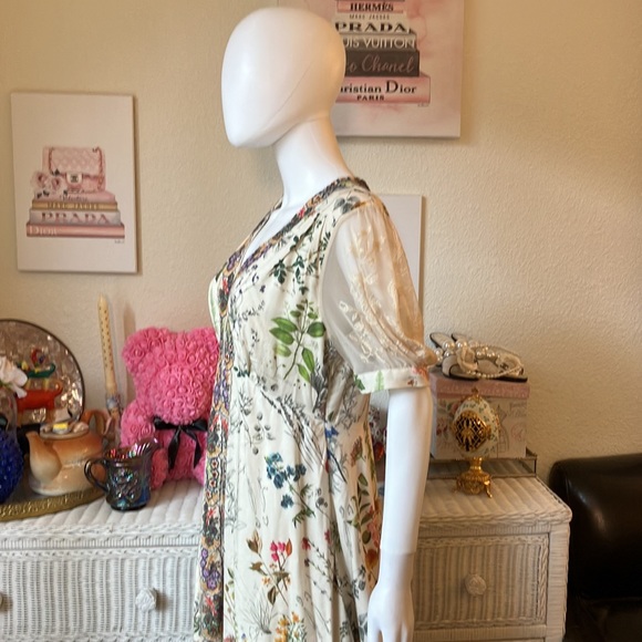 Anthropologie Geisha Designs Donna floral print Midi dress Size Medium - Picture 5 of 12